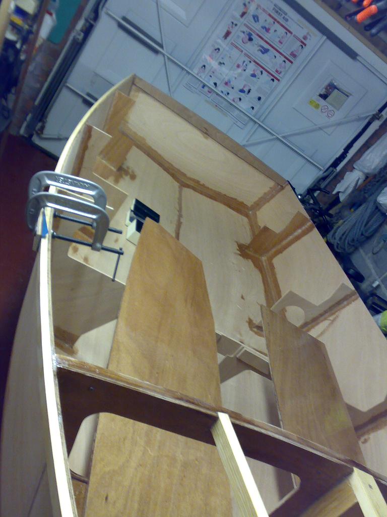 Starboard gunwale fitted.