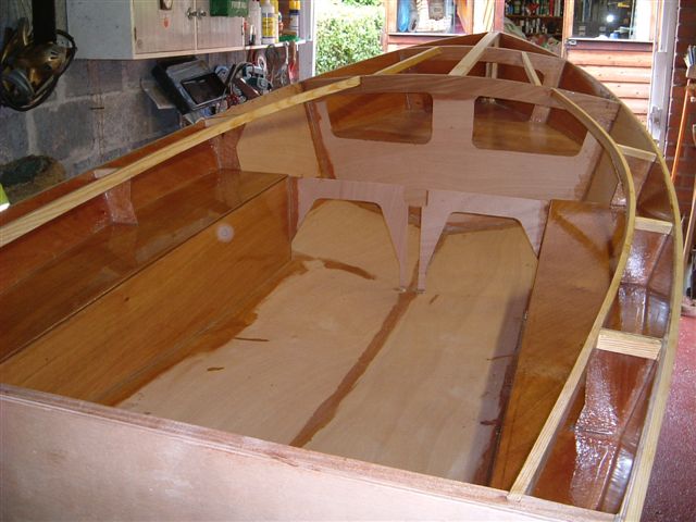 Side and bow tanks given another coat of epoxy.