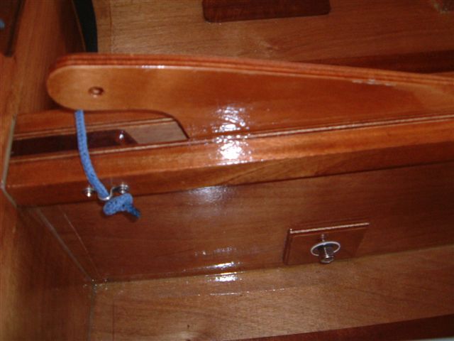 Centerboard holding system.