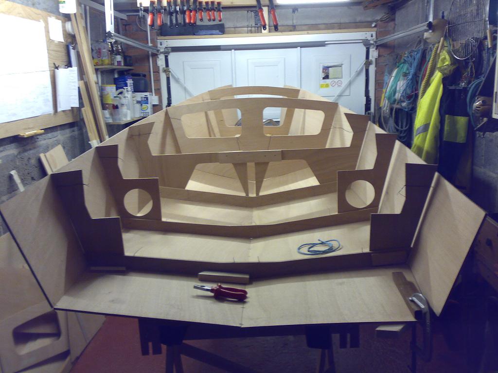 Starboard hull attached.